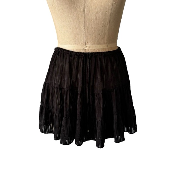 Jupe Courte Transparente Noire PVC Vinyle - Taille XL, Style BDSM